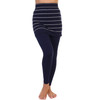 Angelina Cotton Comfort High Waisted Leggings with Mini Skirt Navy/Gray L/XL New