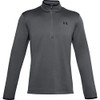 UNDER ARMOUR MEN'S ARMOUR FLEECE 1/2 ZIP T-SHIRT PITCH GRAY/BLACK SIZE SMALL New