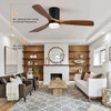 CACI MALL FLUSH MOUNT CEILING FAN WITH LIGHT, 52 INCH LOW PROFILE CEILING