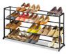 Whitmor 4 Tier 20 Pair Shoe Rack Vertical Storage Bench Easy Assembly Black