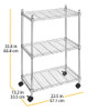 WHITMOR ROLLING 3 SHELF CART, CHROME Size: 3-TIER, 23" L x 13" W x 33" H