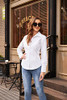 HOTOUCH WOMENS COTTON BASIC BUTTON DOWN SHIRT SLIM DRESS - SIZE XS - WHITE