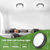 GOBRIGHT 4-Pack 36W LED Flush Mount Lights, 3200LM Black 5 Color in One