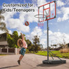 YOHOOD KIDS BASKETBALL HOOP OUTDOOR 4.82-8.53FT Adjustable Portable - Red