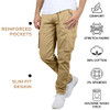 MCGP-3800KK BLU ROCK MEN'S FLEX-STRETCH COTTON CARGO PANTS KHAKI SIZE 44 New