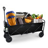 YSSOA HEAVY DUTY FOLDING PORTABLE HAND CART REMOVABLE CANOPY 8'' WHEELS - BLACK