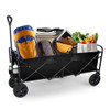 YSSOA HEAVY DUTY FOLDING PORTABLE HAND CART REMOVABLE CANOPY 8'' WHEELS - BLACK