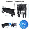 YSSOA HEAVY DUTY FOLDING PORTABLE HAND CART REMOVABLE CANOPY 8'' WHEELS - BLACK