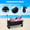 YSSOA HEAVY DUTY FOLDING PORTABLE HAND CART REMOVABLE CANOPY 8'' WHEELS - BLACK