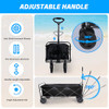 YSSOA HEAVY DUTY FOLDING PORTABLE HAND CART REMOVABLE CANOPY 8'' WHEELS - BLACK