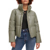 LEVI'S WOMENS LEVI'S WOMEN'S VEGAN LEATHER QUILTED SHORTY PUFFER - Sage - XL New