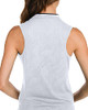 THREE SIXTY SIX FLORAL GOLF POLO SHIRT FOR WOMEN SLEEVELESS COLLARLESS M - WHITE