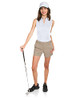 THREE SIXTY SIX FLORAL GOLF POLO SHIRT FOR WOMEN SLEEVELESS COLLARLESS M - WHITE