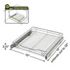 Smart Design Pull-Out Cabinet Organizer – Single Level Chrome, Large – Steel New