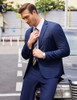 COOFANDY Men's 2 Piece Suits Classic Fit 2 Button Dress Suits-Size L-Navy