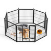 InfiniPower Dog Playpen 24 Inch 8 Panels Play Pen PTPPEN2424Q8BLK-E - BLACK