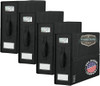 LOFT + IVY SHEET STASH LINEN STORAGE ORGANIZER STURDY 4 PACK - BLACK