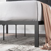ZINUS CHERIE FAUX LEATHER CLASSIC PLATFORM BED FRAME SUPPORT SLATS QUEEN-BLACK
