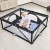 ANGELBLISS BABY PLAYPEN, FOLDABLE PLAYPE PORTABLE PLAY YARD 59”×71” - BLACK
