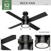 HUNTER FAN COMPANY 54215 BECK CEILING FAN, 52 - BLACK