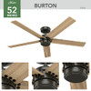 HUNTER FAN COMPANY 52264 BURTON CEILING FAN - NOBLE BRONZE
