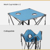 ARROWHEAD OUTDOOR 26” 66CM Heavy-Duty Camping Folding Table 2 Cup Holders - BLUE