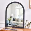 GLSLAND 24"X32" FARMHOUSE MIRROR WALL MOUNTED BLACK WOODEN FRAME - BLACK