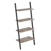 VASAGLE ALINRU LADDER SHELF, 4-TIER BOOKSHELF -GREIGE/BLACK