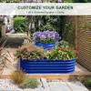 OLLE 4-STYLE MODULAR GALVANIZED RAISED GARDEN BEDS, 17" TALL, COBALT BLUE