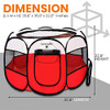 SERENELIFE MEDIUM FOLDABLE PET PLAYPEN FOR DOGS & CATS - PORTABLE 8-PANEL - RED