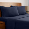 MELLANNI FLANNEL BED SHEET SET 4 PIECE LUXURY 100% HEAVYWEIGHT QUEEN, NAVY