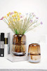 RXCVKMW MODERN MINIMALIST VASE, CRYSTAL GLASS, FLOWER - AMBER