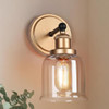 CLASSY LEAVES SCONCE WALL LIGHTING BLACK GOLD MOUNTED CLEAR GLASS A04612-BLK/GLD CLASSY LEAVES SCONCE WALL LIGHTING BLACK GOLD MOUNTED CLEAR GLASS A04612-BLK/GLD