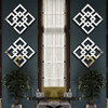 2 Pack Silver Mirrored Square Wall-Mounted Mirrors Modern Glam Accent Decor