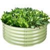 OLLE 17" TALL 42" ROUND RAISED GARDEN BED METAL RAISED BEDS OUTDOOR - SAGE GREEN