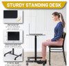 NEWBULIG MOBILE LAPTOP OVERBED TABLE ADJUSTABLE HEIGHT SMALL ROLLING - BLACK