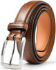 CARLO FELLINI MEN'S DRESS BELT-HAND MADE 100% COW LEATHER BELT MEN - BURNT UMBER