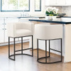 LUE BONA 27" H COUNTER HEIGHT BAR STOOLS SET OF 2 BARSTOOLS - BEIGE/BLACK