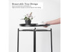 FANCIAL ROUND SIDE TABLE METAL SMALL BEDSIDE NIGHTSTAND - BLACK