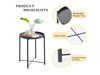 FANCIAL ROUND SIDE TABLE METAL SMALL BEDSIDE NIGHTSTAND - BLACK