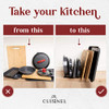 CUISINEL LID AND DISH ORGANIZER RACK 2PACK MATTE BLACK KITCHEN STORAGE
