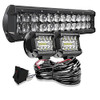 SPEAD DOT 5D LIGHT BAR, 4" CUBE LIGHT PODS /WIRING KIT COMBO, 8 PIECES - BLACK