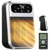 GIVEBEST 800W WALL OUTLET SPACE HEATER WITH REMOTE - SILVER/BLACK