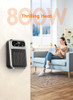 GIVEBEST 800W WALL OUTLET SPACE HEATER WITH REMOTE - SILVER/BLACK