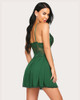 AVIDLOVE FLORAL PRINT V-NECK FULL SLIP DRESS - SIZE: WOMEN M - GREEN New