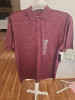 LONDON FOG SHORT SLEEVE GOLF/BUSINESS SHIRT SIZE MEDIUM - MAROON New