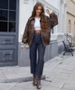 BAKYARDER WOMENS OVERSIZED Y2K FAUX LEATHER JACKETS VINTAGE plus Size Brown L