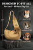 NOAH & PAW DOG SLING CARRIER FOR SMALL DOGS 5-18LB, VEGAN LEATHER - BEIGE New