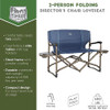 TIMBER RIDGE Double Camping Chair Foldable Loveseat Directors Blue