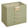 SONGMICS Jewelry Box with Glass Lid, 4-Layer Jewelry Organizer, 3 Drawers